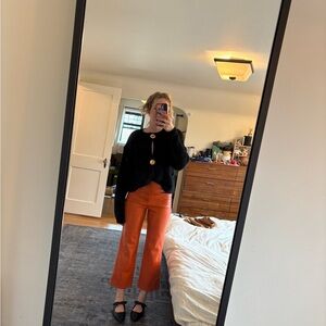 Avec Les Filles Orange Cropped Pants